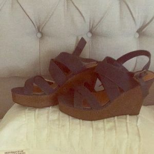 Indigo blue wedges size 8